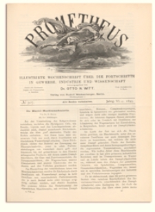 Prometheus : Illustrirte Wochenschrift über die Fortschritte in Gewerbe, Industrie und Wissenschaft. 6. Jahrgang, 1895, Nr 307