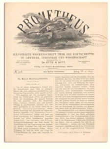 Prometheus : Illustrirte Wochenschrift über die Fortschritte in Gewerbe, Industrie und Wissenschaft. 6. Jahrgang, 1895, Nr 308