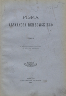 Pisma Alexandra Rembowskiego. Tom II