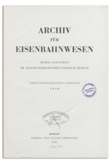Archiv für Eisenbahnwesen, 63 Jahrgang, 1940