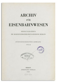 Archiv für Eisenbahnwesen, 65 Jahrgang, 1942