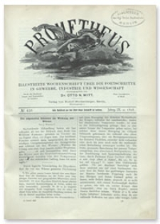 Prometheus : Illustrirte Wochenschrift über die Fortschritte in Gewerbe, Industrie und Wissenschaft. 9. Jahrgang, 1898, Nr 432