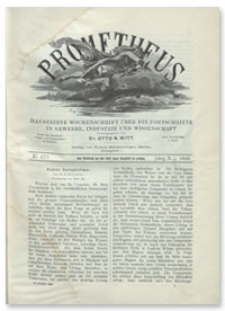 Prometheus : Illustrirte Wochenschrift über die Fortschritte in Gewerbe, Industrie und Wissenschaft. 10. Jahrgang, 1898, Nr 472