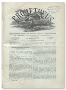 Prometheus : Illustrirte Wochenschrift über die Fortschritte in Gewerbe, Industrie und Wissenschaft. 10. Jahrgang, 1898, Nr 476