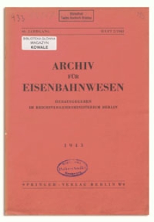 Archiv für Eisenbahnwesen, 66 Jahrgang 1943, Heft 2