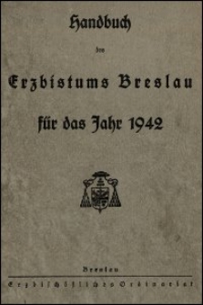 Handbuch des Erzbistums Breslau für das Jahr 1942