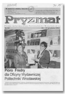 Pryzmat : Pismo Informacyjne Politechniki Wrocławskiej. 16-31 grudnia 1995, nr 62