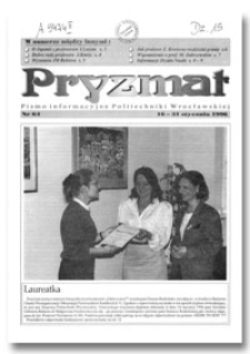 Pryzmat : Pismo Informacyjne Politechniki Wrocławskiej. 16-31 stycznia 1996, nr 64