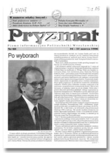 Pryzmat : Pismo Informacyjne Politechniki Wrocławskiej. 16-31 marca 1996, nr 68