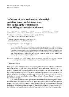 Influence of zero and non-zero boresight pointing errors on bit-error rate free-space optic transmission over Málaga atmospheric channel