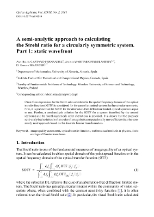 A semi-analytic approach to calculating the Strehl ratio for a circularly symmetric system. Part 1: static wavefront