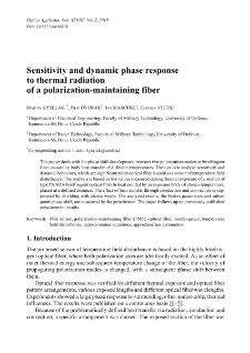 Sensitivity and dynamic phase response to thermal radiation of a polarization-maintaining fiber