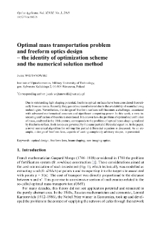 Optimal mass transportation problem and freeform optics design - the identity of optimization scheme and the numerical solution method