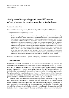 Study on self-repairing and non-diffraction of Airy beams in slant atmospheric turbulence