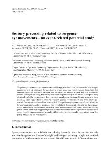 Sensory processing related to vergence eye movements - an event-related potential study
