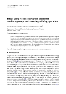 Image compression-encryption algorithm combining compressive sensing with log operation