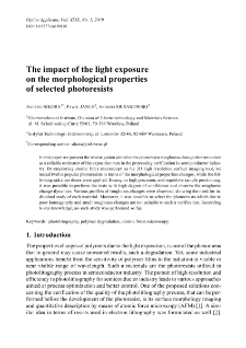 The impact of the light exposure on the morphological properties of selected photoresists