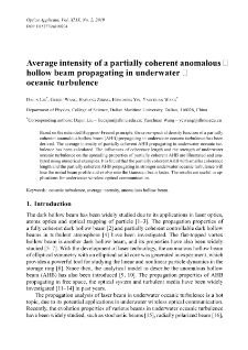 Average intensity of a partially coherent anomalous hollow beam propagating in underwater oceanic turbulence