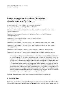 Image encryption based on Chebyshev chaotic map and S8 S-boxes