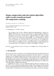 Image compression and encryption algorithm with wavelet-transform-based 2D compressive sensing