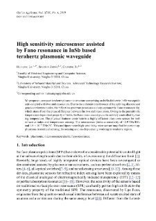 High sensitivity microsensor assisted by Fano resonance in InSb based terahertz plasmonic waveguide