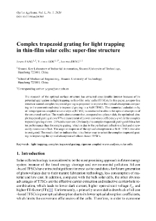 Complex trapezoid grating for light trapping in thin-film solar cells: super-fine structure