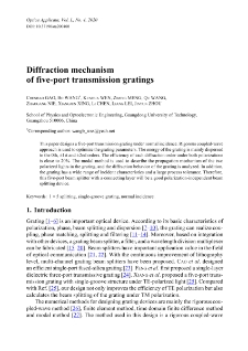 Diffraction mechanism of five-port transmission gratings