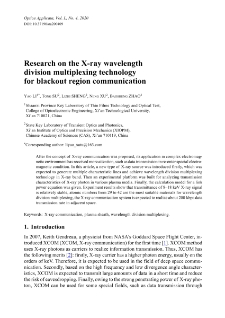 Research on the X-ray wavelength division multiplexing technology for blackout region communication