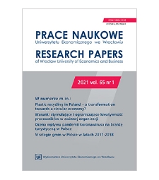 Spis treści [Prace Naukowe Uniwersytetu Ekonomicznego we Wrocławiu = Research Papers of Wrocław University of Economics; 2021; vol. 65, nr 1]