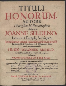 Tituli honorum [...]