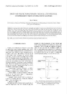Onset of crack initiation in uniaxial and triaxial compression tests of dolomite samples