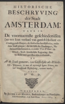 Historische Beschryving der Stadt Amsterdam […]