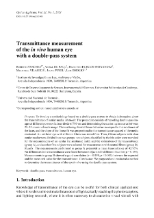 Transmittance measurement of the in vivo human eye with a double-pass system