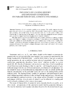 Influence of loading history and boundary conditions on parameters of soil constitutive models