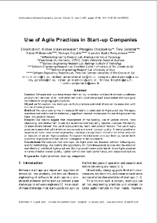 Use of Agile Practices in Start-up Companies