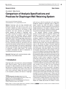 Comparison of analysis specifications and practices for diaphragm wall retaining system