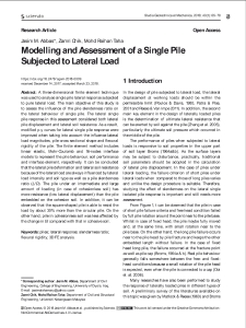 Modelling and Assessment of a Single Pile Subjected to Lateral Load