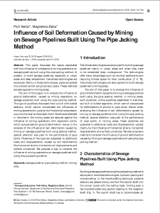 Influence of Soil Deformation Caused by Mining on Sewage Pipelines Built Using The Pipe Jacking Method