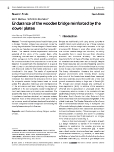 Endurance of the wooden bridge reinforced by the dowel plates