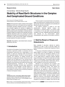 Stability of road earth structures in the complex and complicated ground conditions