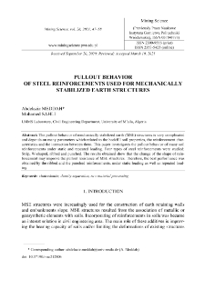 Pullout behavior of steel reinforcements used for mechanically stabilized earth structures