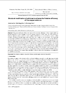 Structural modification of cellulose to enhance the flotation efficiency of fine copper oxide ore