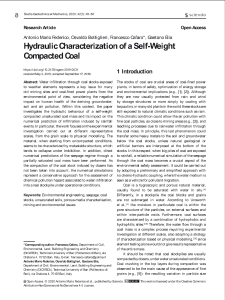 Hydraulic Characterization of a Self-Weight Compacted Coal