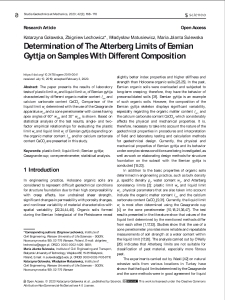 Determination of The Atterberg Limits of Eemian Gyttja on Samples With Different Composition