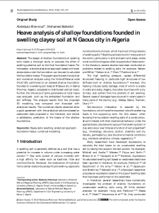 Heave analysis of shallow foundations founded in swelling clayey soil at N’Gaous city in Algeria