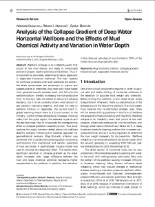Analysis of the Collapse Gradient of Deep Water Horizontal Wellbore and the Effects of Mud Chemical Activity and Variation in Water Depth