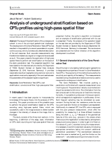 Analysis of underground stratification based on CPTu profiles using high-pass spatial filter