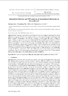 Adsorption behavior and XPS analysis of nonylphenol ethoxylate on low rank coal