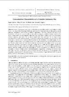 Concentration characteristics of a complex antimony ore