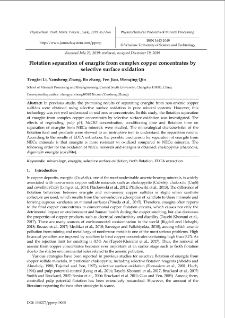 Flotation separation of enargite from complex copper concentrates by selective surface oxidation